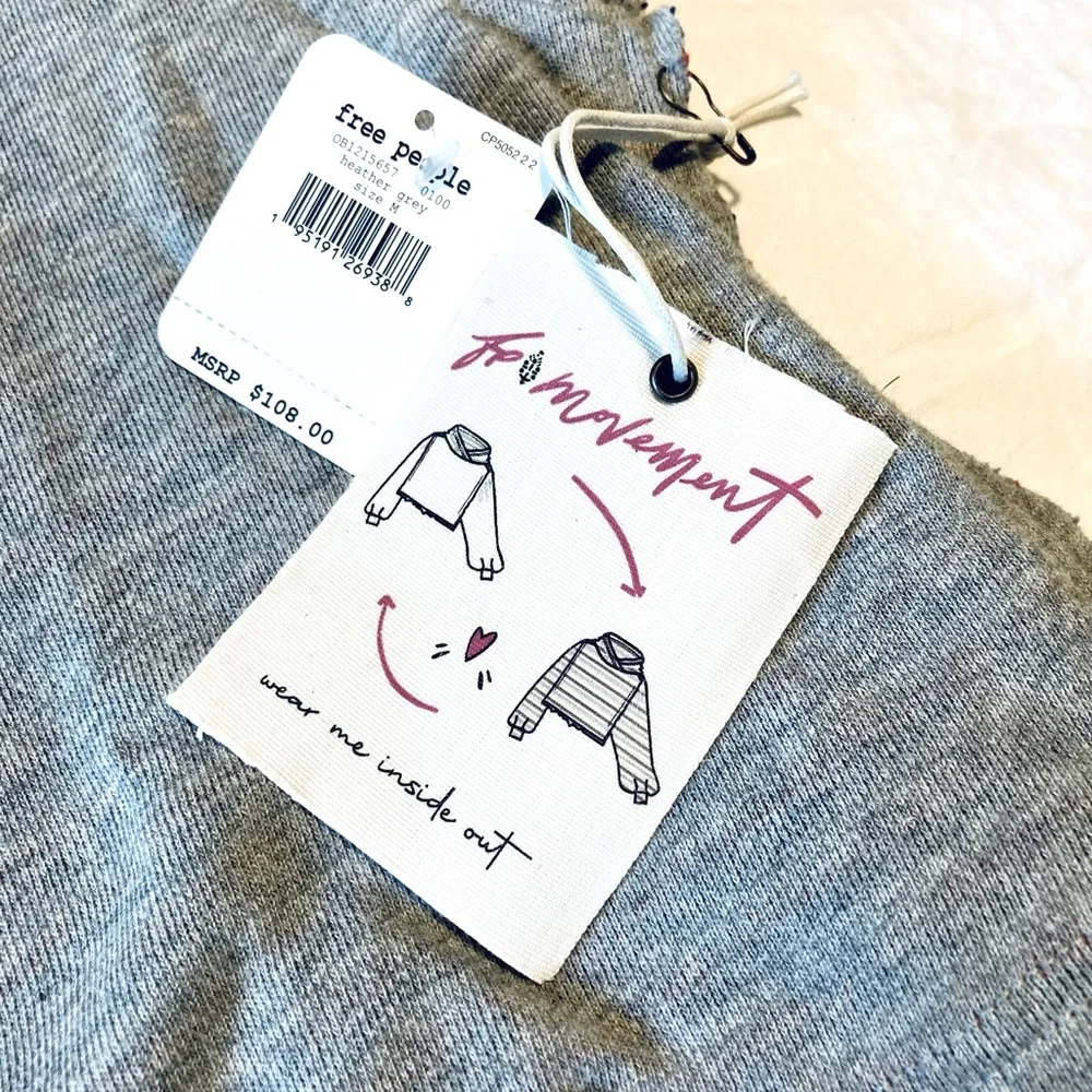 Free People Gray Balloon-Sleeve Hoodie Sweater - Picture 13 of 16